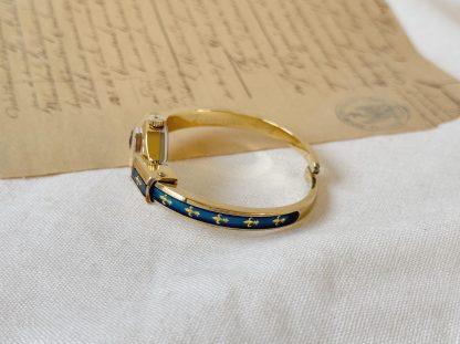 Vintage Blue Enamel Ladies Watch - Image 3